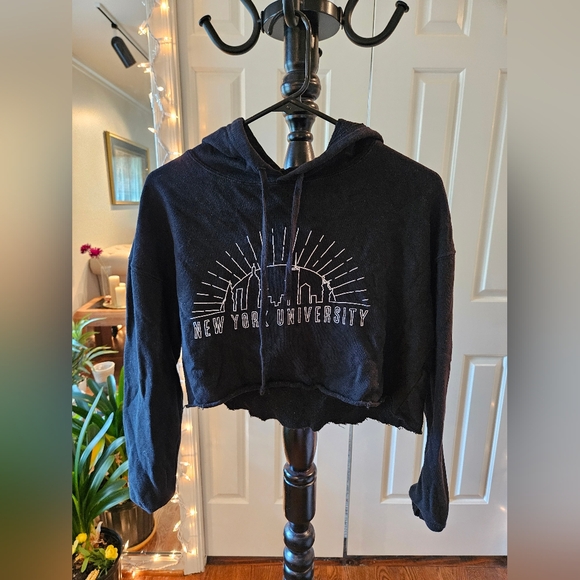 New York University Cropped Hoodie XS - Picture 1 of 5